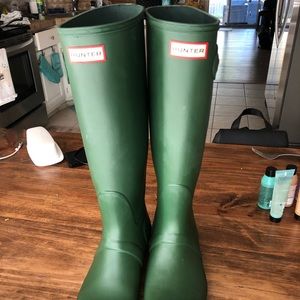 Tall Matte Olive Green Hunter Rain Boots